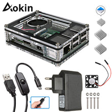 Load image into Gallery viewer, For Raspberry Pi 3B+ Case 9 Layers Acrylic Box Case Shell Cover with Cooling fan for Raspberry Pi 3 Model B Case Hot