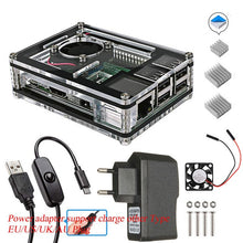 Load image into Gallery viewer, For Raspberry Pi 3B+ Case 9 Layers Acrylic Box Case Shell Cover with Cooling fan for Raspberry Pi 3 Model B Case Hot